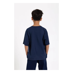 Smallable Kid - Nils Organik pamuklu T-shirt | Yıkama mavi
