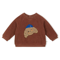 Arsène et Les Pipelettes - Croissant Terry Sweatshirt | Kahverengi