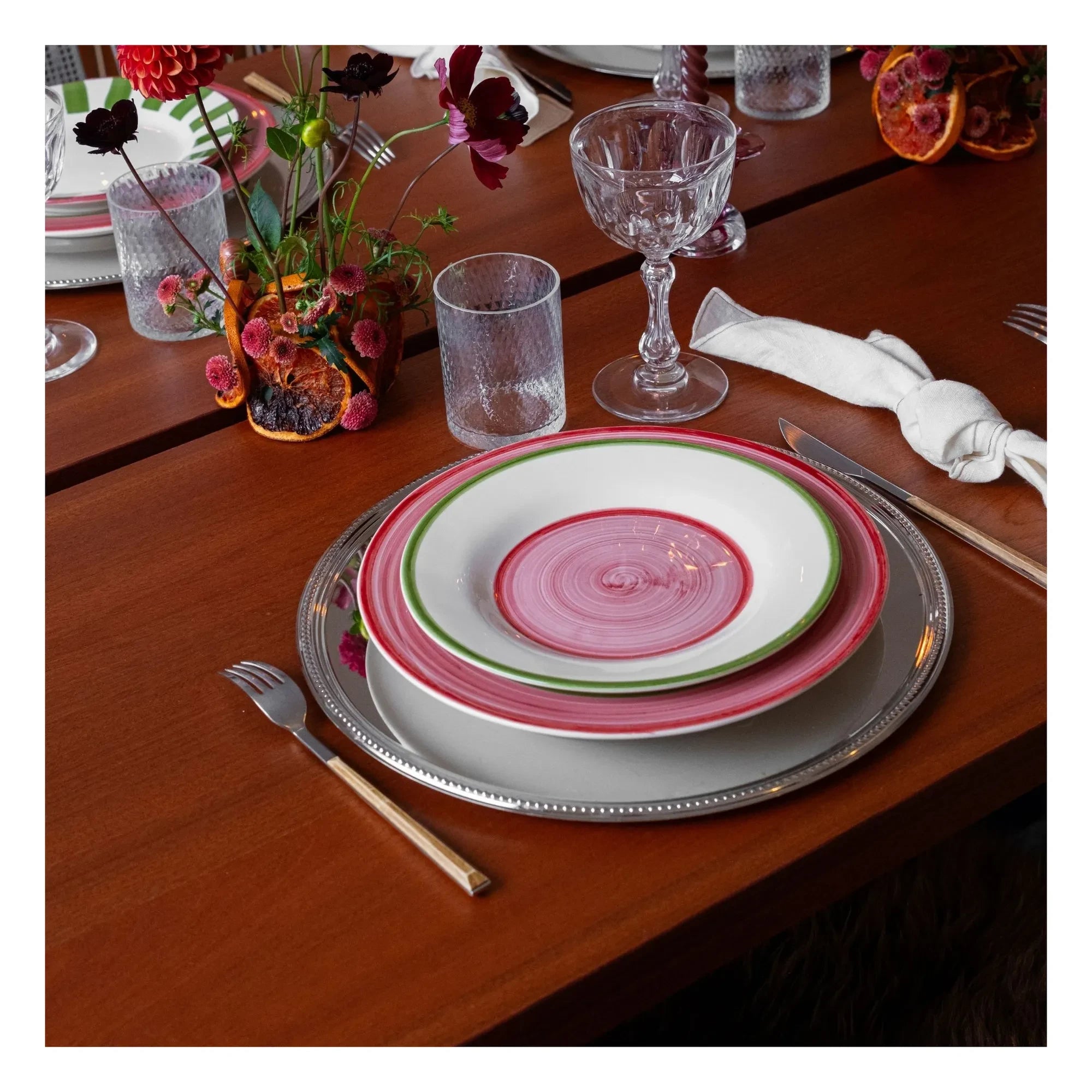 Denise - Dakota tabak 22 cm | Pembe