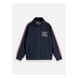 Scotch & Soda - Çizgili Fermuarlı Sweat | Lacivert