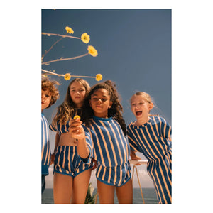 We Are Kids - Bree Çizgili Organik Pamuk Crop Tişört | Mavi