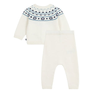 Petit Bateau - Yün Hırka ve Pantolon Takımı | Ekru