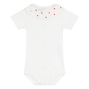 Petit Bateau - Kalpli Organik Pamuklu Body Yaka | Beyaz