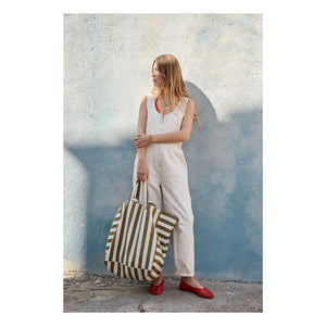 Rose in April - Elisa çizgili tote çanta | Zeytin