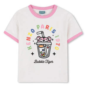 Kenzo - Happy Sweet Bubble Tiger Tişört | Beyaz