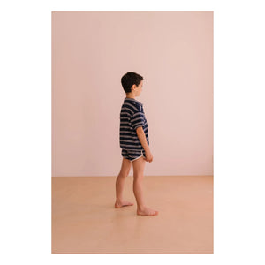 We Are Kids - Juju Çizgili Organik Pamuklu Havlu Şort | Lacivert