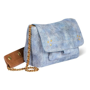 Jérôme Dreyfuss - Bag Lulu S Croûte Velours | Washed mavi