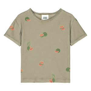 Studio Bohème - Essential Watermelon Organik Pamuk Sünger Tişört | Haki