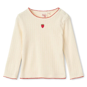 Flöss - Flora Pointelle T-Shirt | Krem