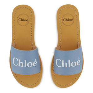 Chloé - Logo sandaletler | Gri mavi