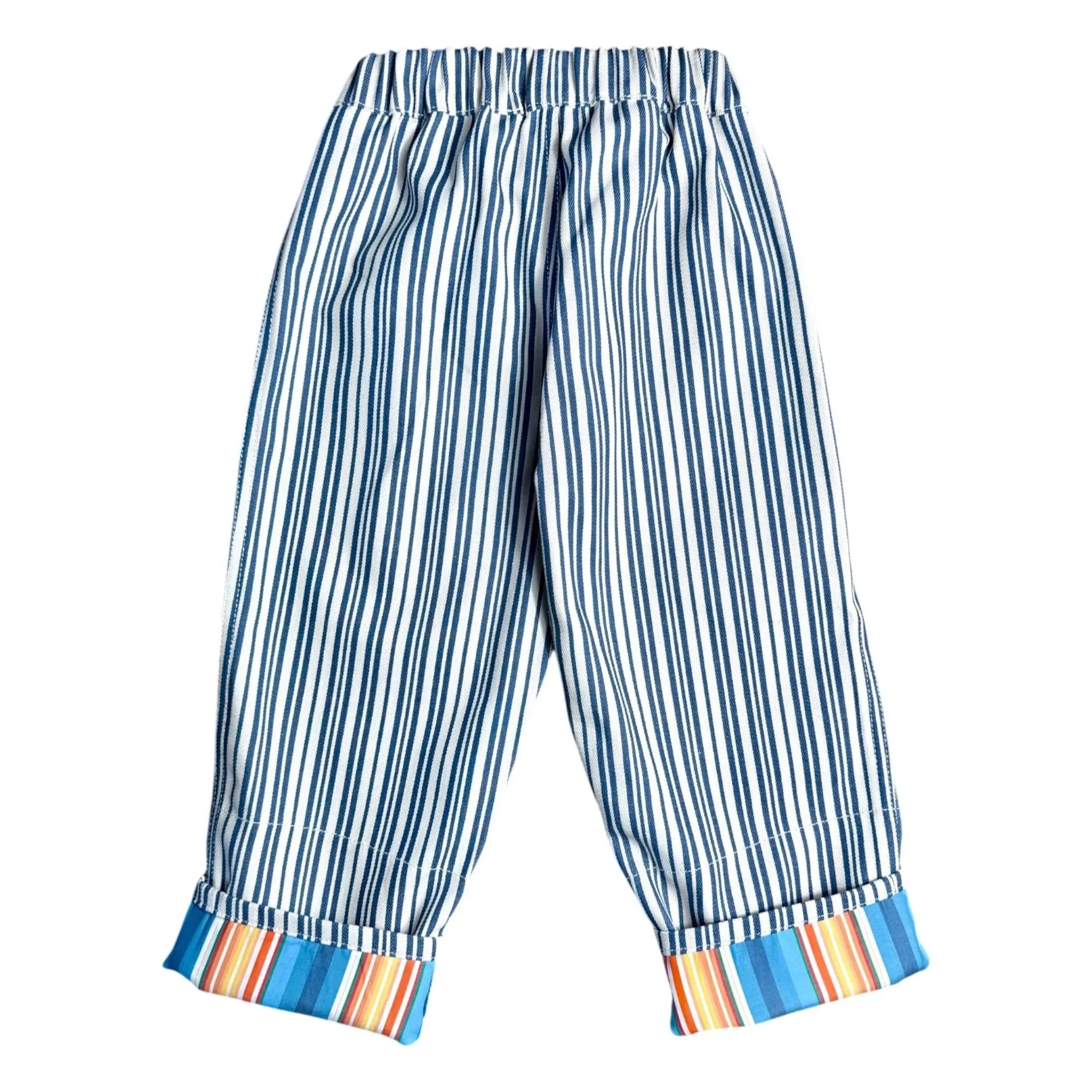 Club Trésor - Hickory Sunset Çizgili Dönüşen Pantolon | Mavi