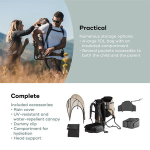 Babymoov Moov & Hike Baby Carrier & Raincover Bundle Set - Dune-Baby Carriers-Dune- | Natural Baby Shower