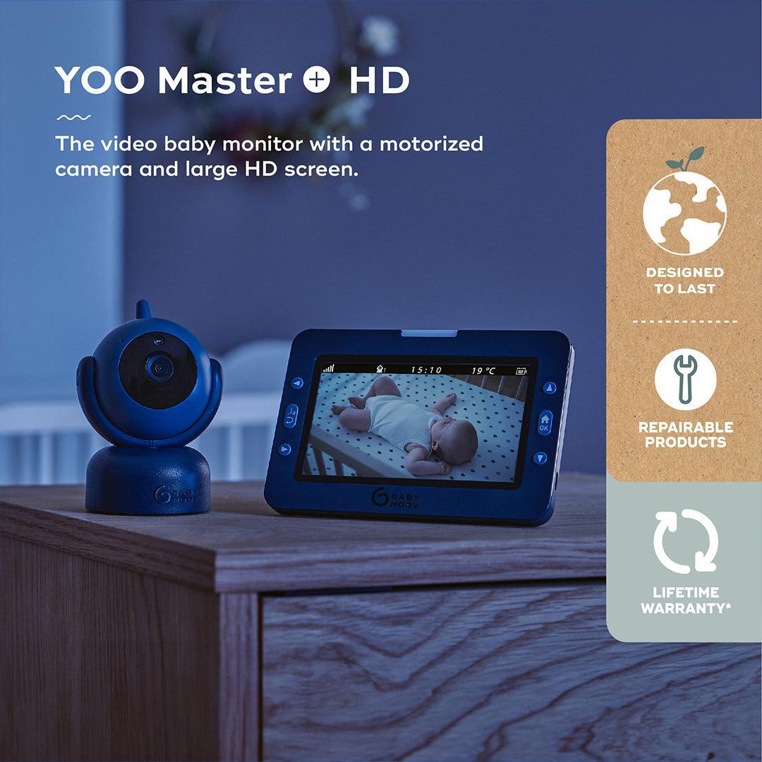 Babymoov YOO MASTER PLUS HD Motorised video babymonitor, screen 5" - Blue-Baby Monitors-Blue- | Natural Baby Shower