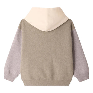 Bonpoint - Elroy Organik Pamuklu Chiné Kapüşonlu Fermuarlı Sweatshirt | Haki