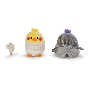 Nici - Knight Kostümlü Chipsy muhabbet kuşu peluşu | Gri