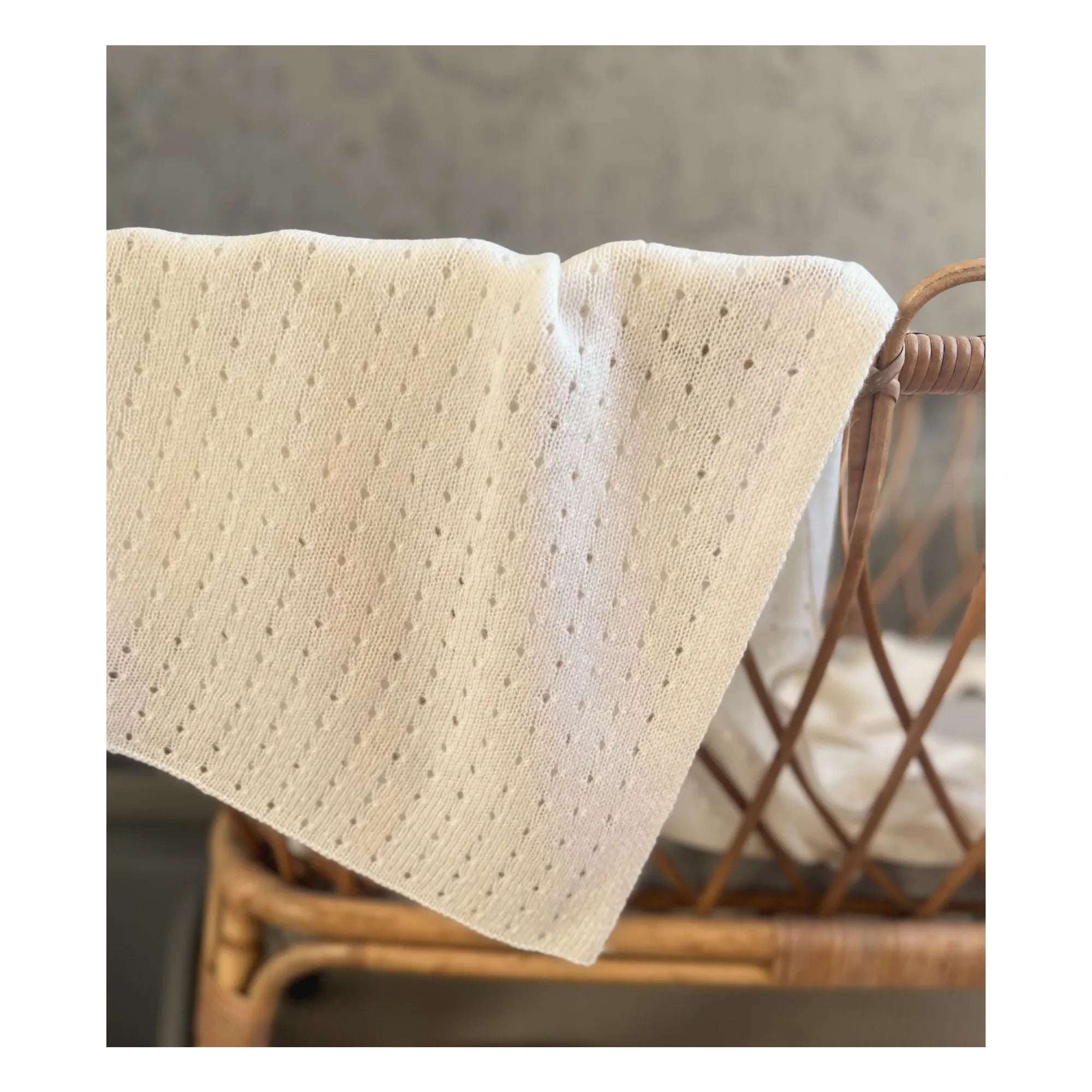 My Little Freckle - Organik Kaşmir Pointelle Battaniye | Ekru