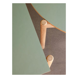 Hübsch - Çapraz meşe yemek masası | Zeytin
