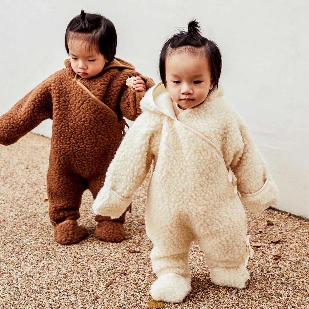 BINIBAMBA Merino Sheepskin Snugglesuit - Milk-Snugglesuits-Milk-0-6m | Natural Baby Shower
