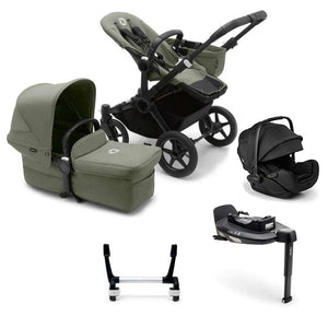 Bugaboo Donkey 5 Mono Complete + Otter Travel System-Travel Systems-Forest Green-1x Base | Natural Baby Shower