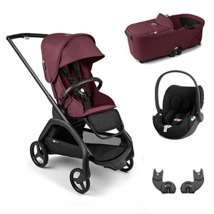Bugaboo Dragonfly + Cloud T Travel System-Travel Systems-Dark Cherry-With Carrycot | Natural Baby Shower