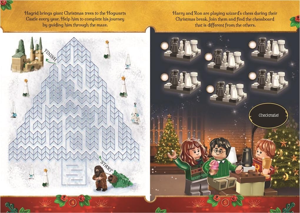 Buster Books - Lego Harry Potter Büyülü Noel Figür Oyuncaklı İngilizce Aktivite ve Hikaye Kitabı