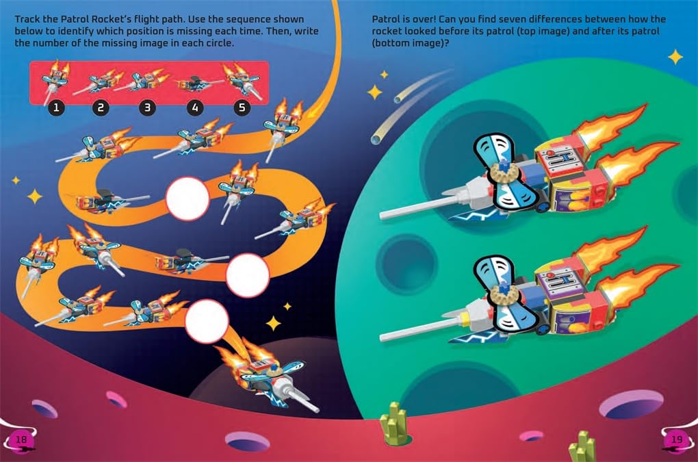 كتب باستر - كتاب نشاط وقصة باللغة الإنجليزية مع لعبة تركيب ولصق شخصيات ليغو