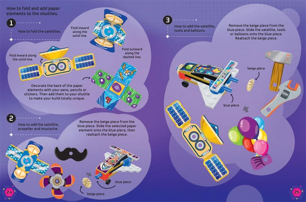 كتب باستر - كتاب نشاط وقصة باللغة الإنجليزية مع لعبة تركيب ولصق شخصيات ليغو