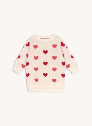 Konges Sløjd - Toz Pembe Dress Sweater Lapis Hearts Organik Pamuk