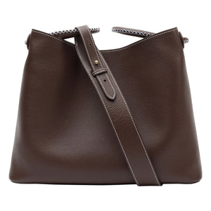 Elleme - Vosges Grainé deri çanta | Koyu Kahverengi