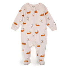 Petit Lem - Organik Pamuklu "Gâteaux" Patikli Pijama | Pembe