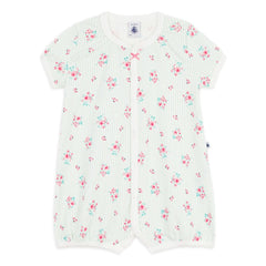 Petit Bateau - Organik pamuklu çiçek desenli pijama külotu | Beyaz