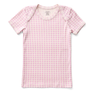 Soor Ploom - Baby Vichy Organik Pamuk Tişört | Pembe