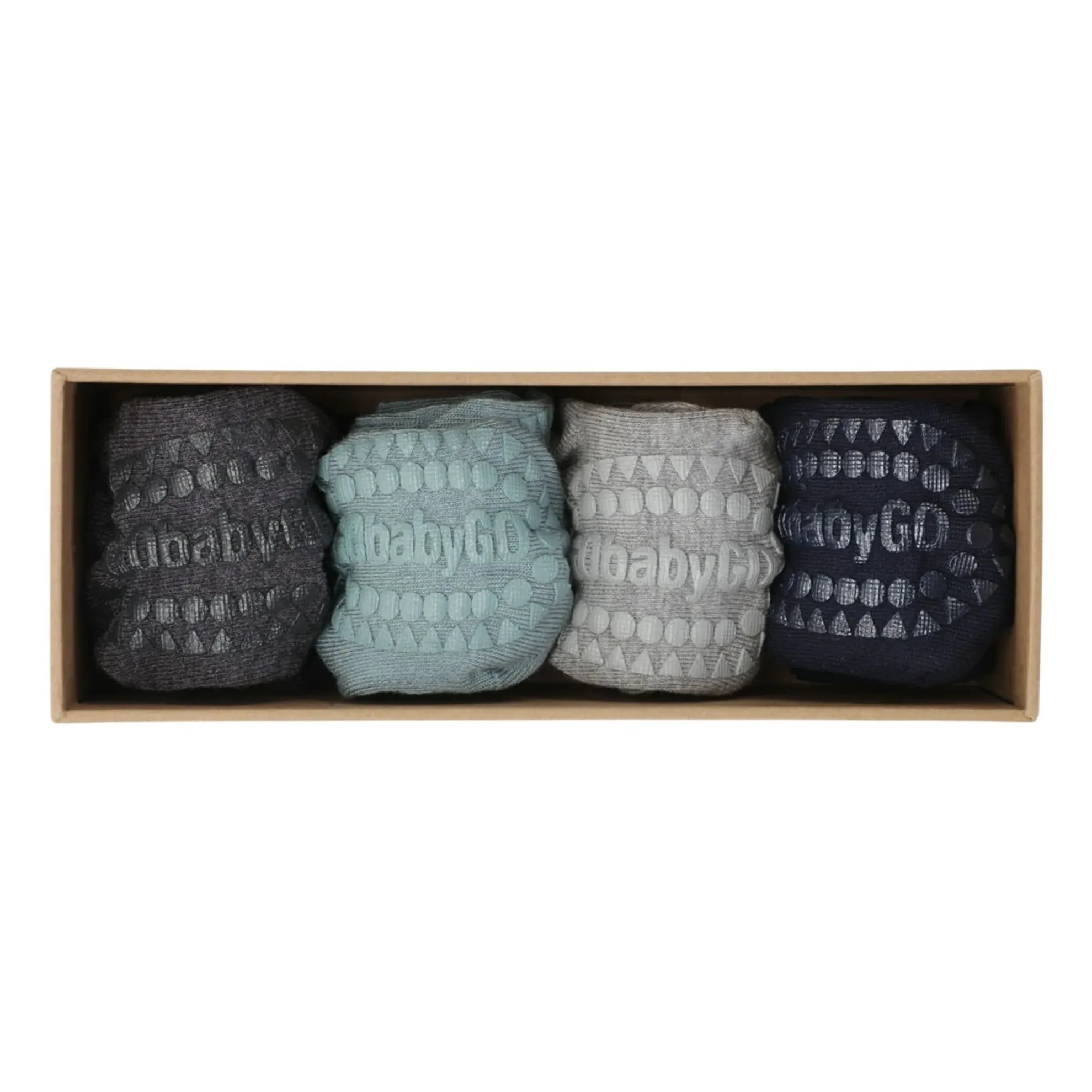 GOBABYGO - Combo Box 4 Kaydırmaz Bambu Çorap | Mavi