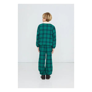 Tinycottons - Organik Pamuklu Kareli Jogger Pantolon | Yeşil