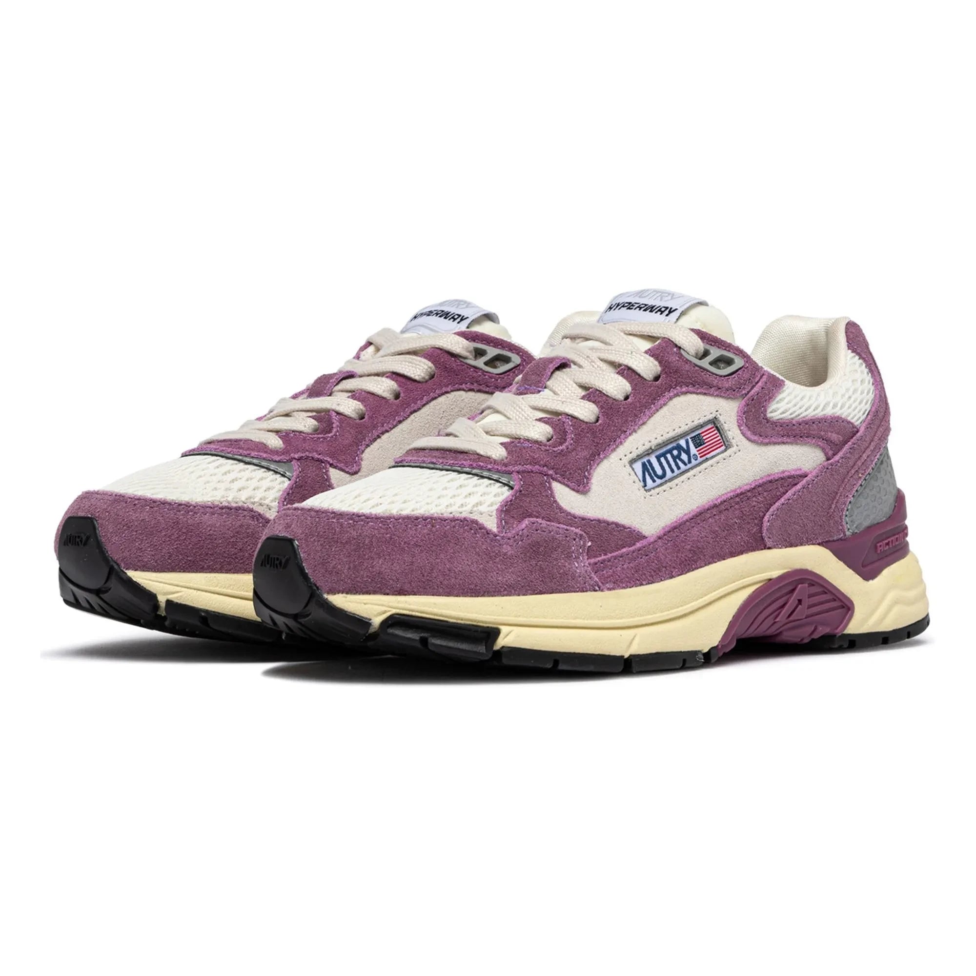 Autry - Basket Hyperway Low Bicolore Süet | Mor