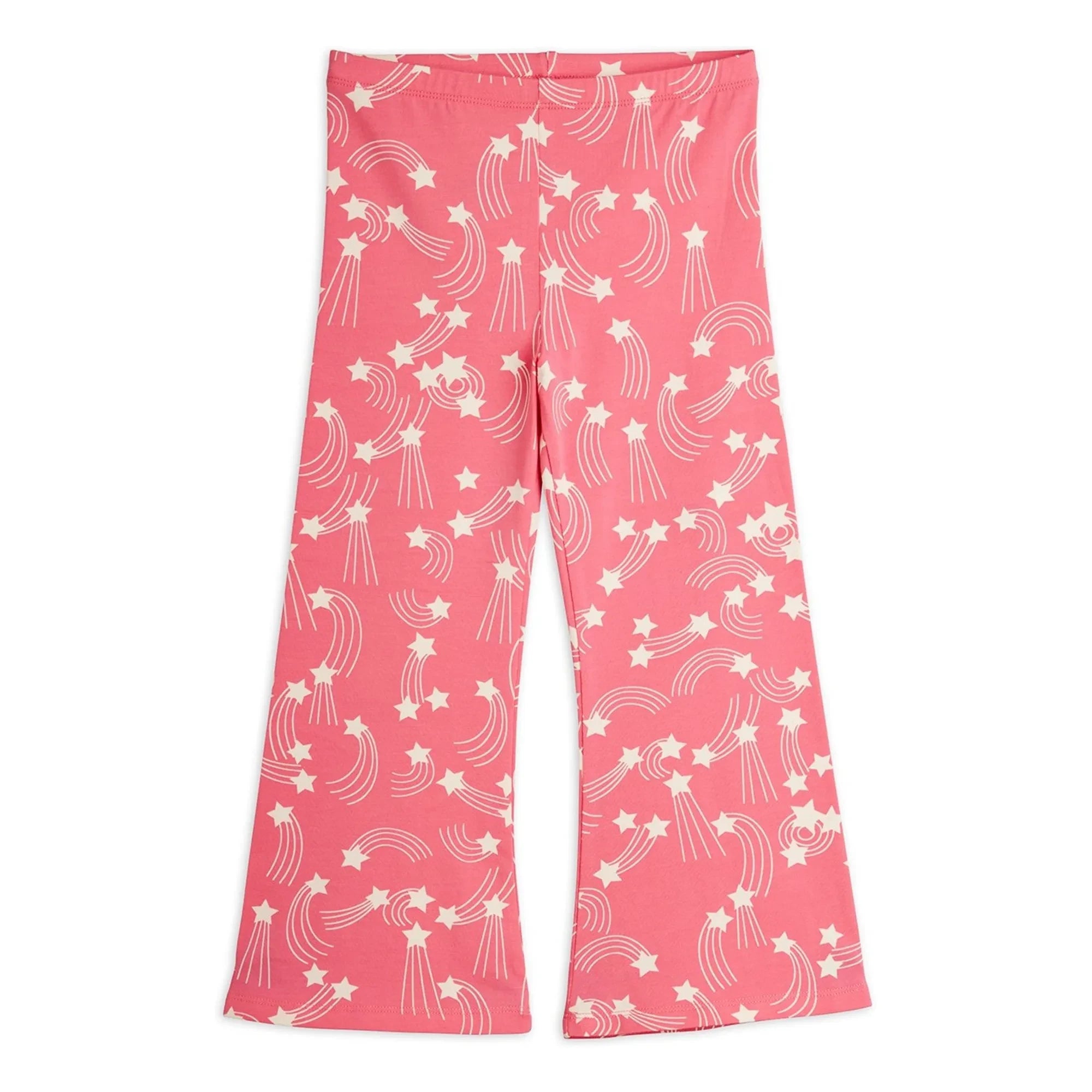 Mini Rodini - Organik Pamuklu Yıldız Desenli İspanyol Paça Pantolon | Pembe