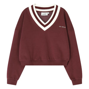 Cos I Said So - Organik pamuklu V yaka sweatshirt | Bordo