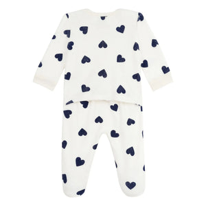 Petit Bateau - Sleep Well Hearts PB pijama | Ecru