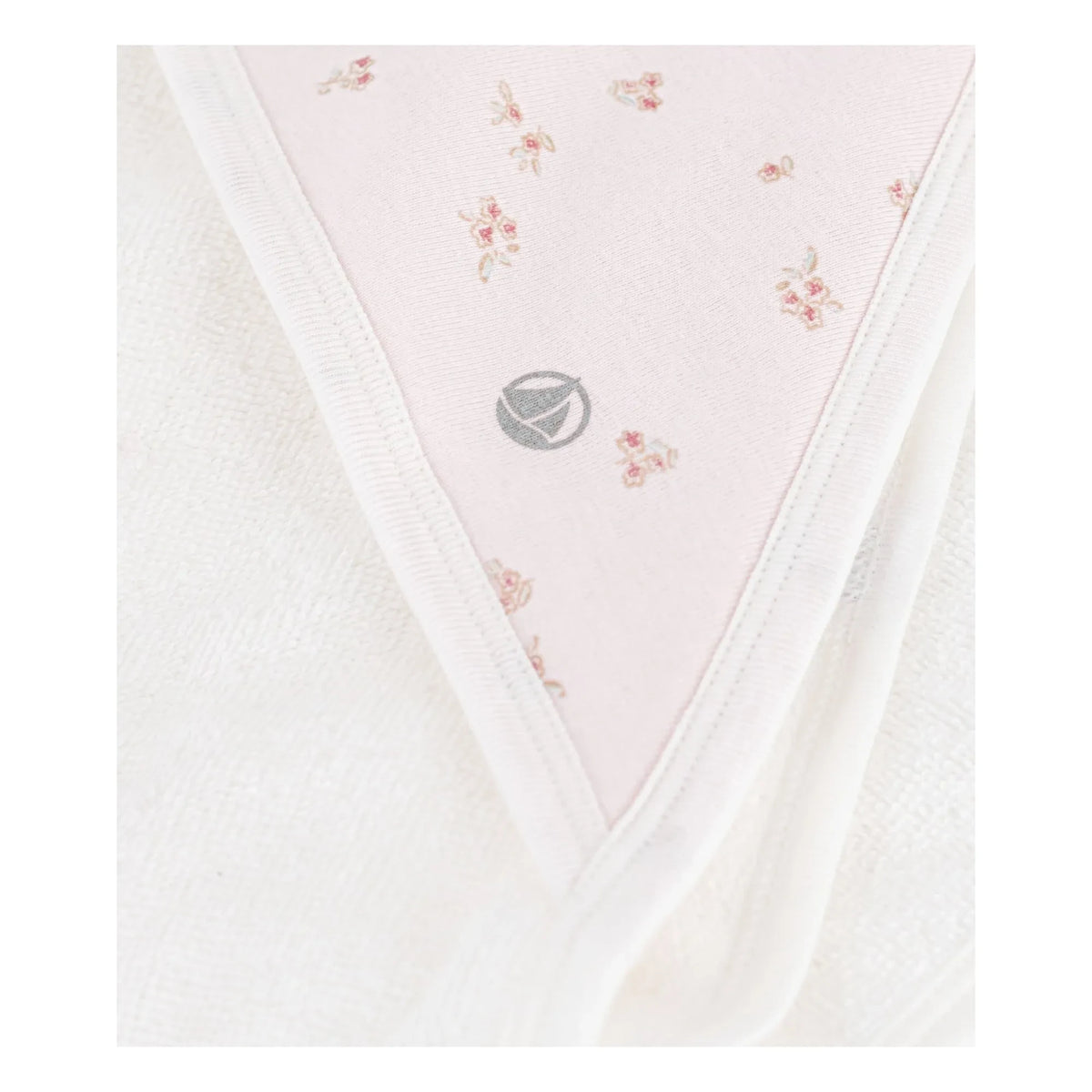 Petit Bateau - Çiçek Desenli Banyo Pelerini Organik Pamuk | Ekru