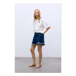 the new society - Kotton Şort | Denim mavisi