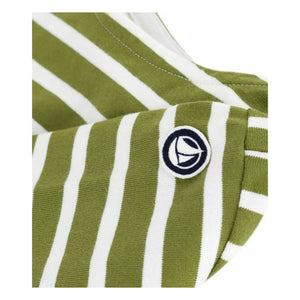 Petit Bateau - Logo Kollu Marinière Tişört Organik Pamuk | Yeşil