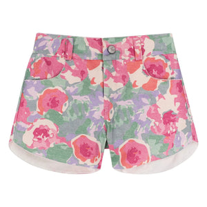 My First Cantê - Denim Şort Pistachio Flowers | Pembe