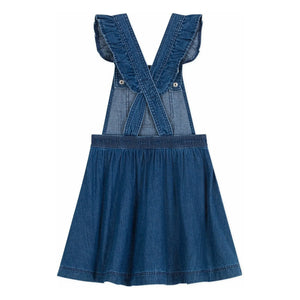 Petit Bateau - Organik Pamuk Denim Salopet Elbise | Denim mavisi