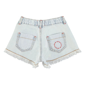 Piupiuchick - Yıpranmış Denim Şort | Yıkanmış Mavi