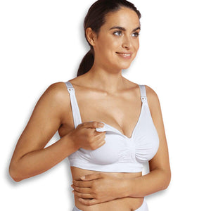 Carriwell Maternity + Nursing Bra with Carri-Gel Support - White-Nursing Bras-White-S | Natural Baby Shower