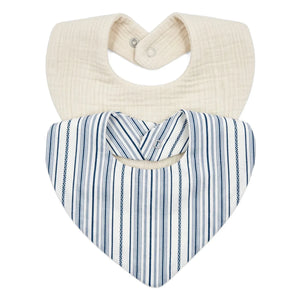 Editions Aimable - Bandana Brigitte - 2’li Set | Azure Stripes Poplin