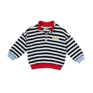 Goldie + Ace - Çizgili Fermuarlı Sweatshirt - Smallable Özel | Lacivert