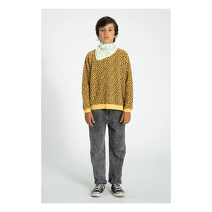 Piupiuchick - Organik pamuklu leopar sweatshirt | Hardal