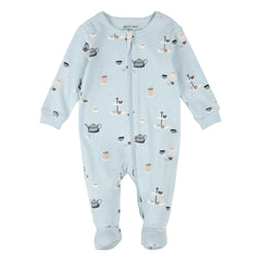 Petit Lem - Patikli Pijama Çayı Partisi Organik Pamuk | Açık mavi
