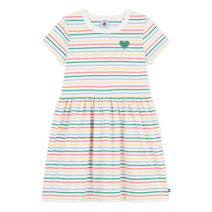 Petit Bateau - Çizgili Elbise | Beyaz
